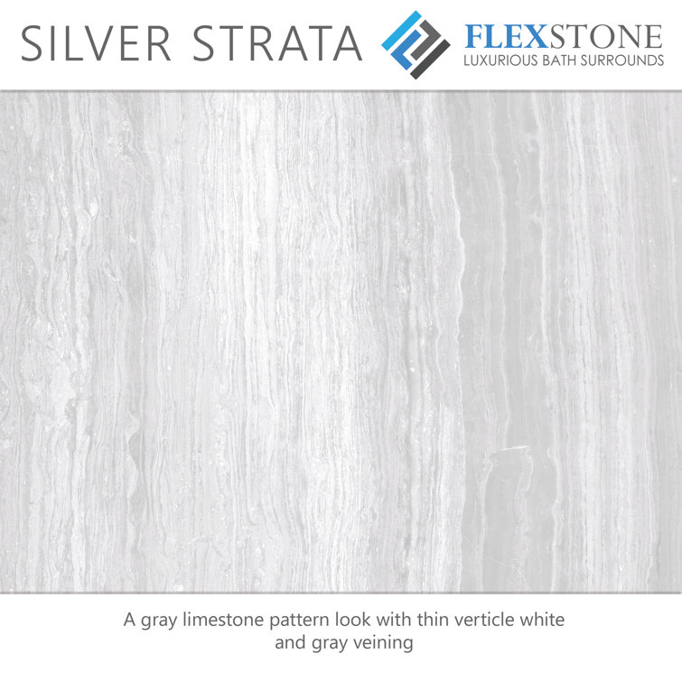 Silver Strata 60'' x 32'' Rectangular Shower Base with Low Threshold