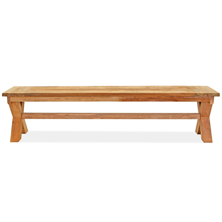Medlock 15.75'' Natural Teak Wood Outdoor Bench