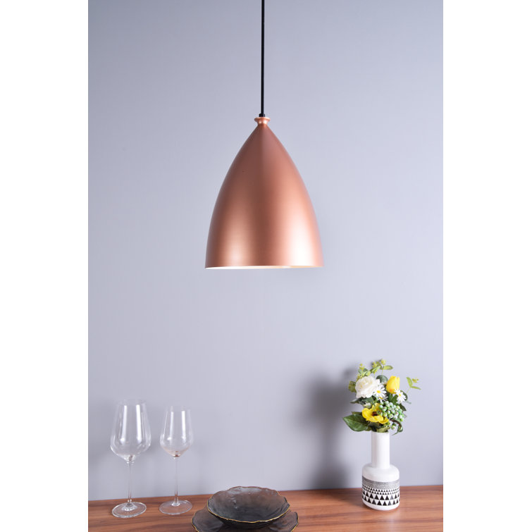 Honey Gold Aluminum Single Pendant Light