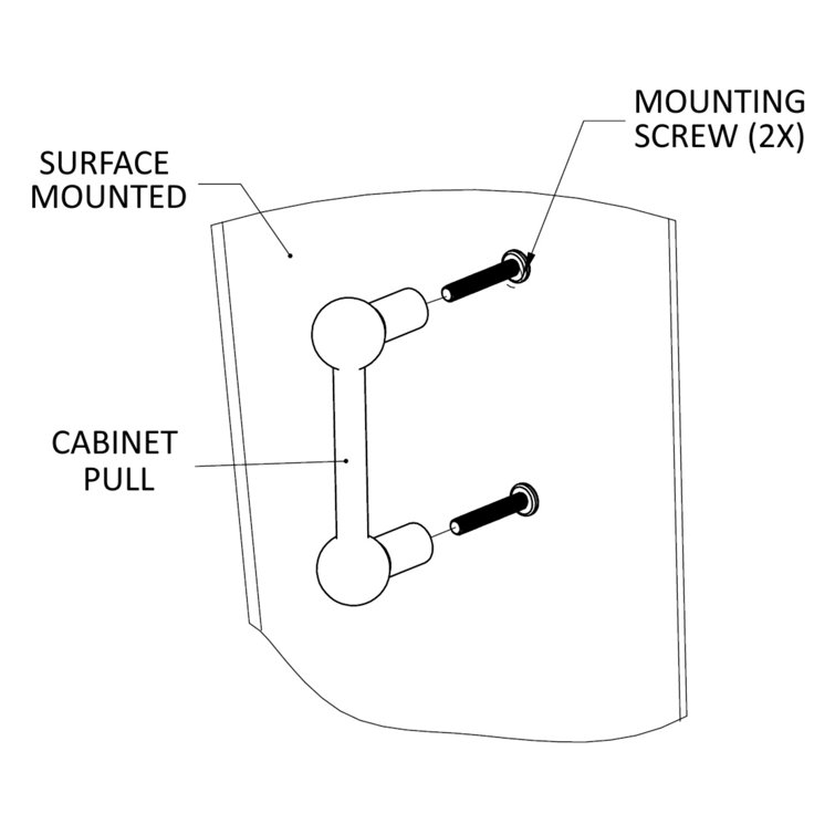 Polished Nickel Modern Cabinet Pull with Mounting Hardware