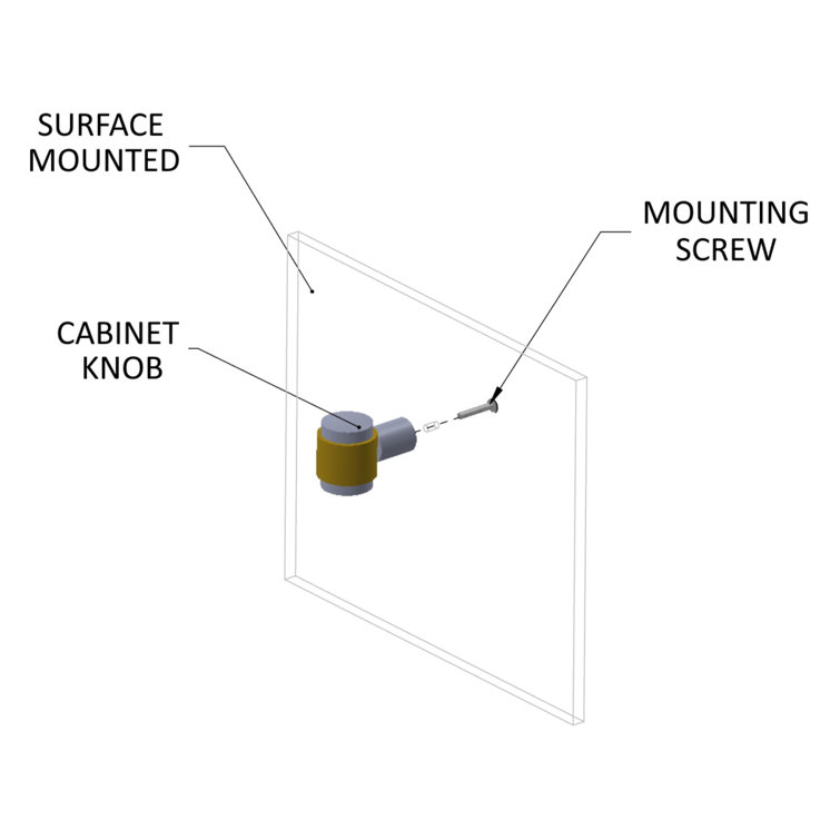 Allied 1 Inch Satin Brass Cabinet Knob with Mounting Hardware