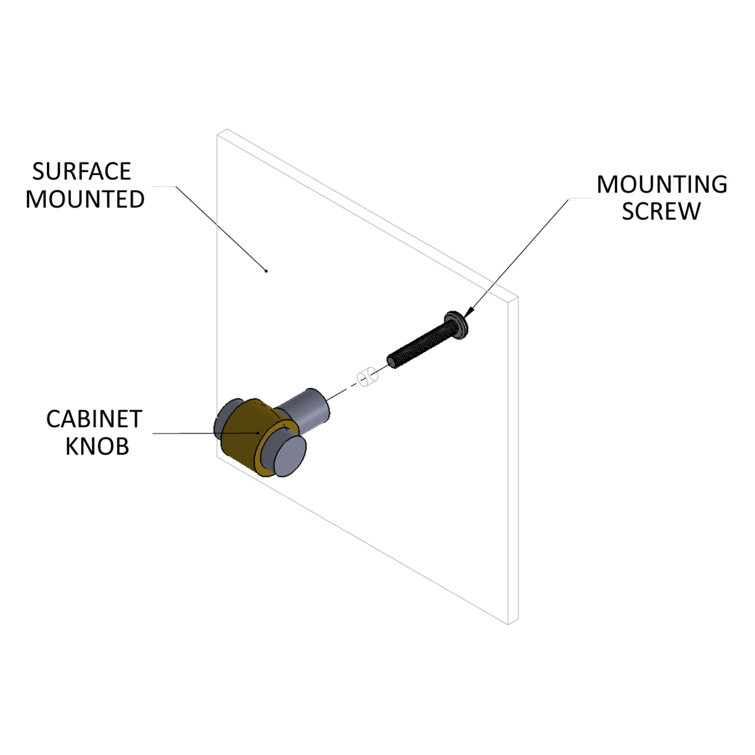 Brushed Bronze Modern Traditional Cabinet Knob with Mounting Hardware