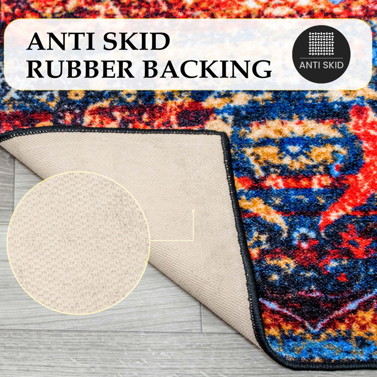 Transitional Medallion Multi-Colored Synthetic Area Rug 36"L x 24"W