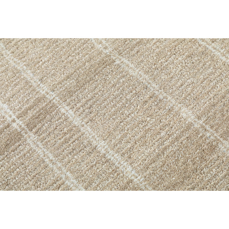 Handmade Beige Wool Tufted Rectangular Area Rug
