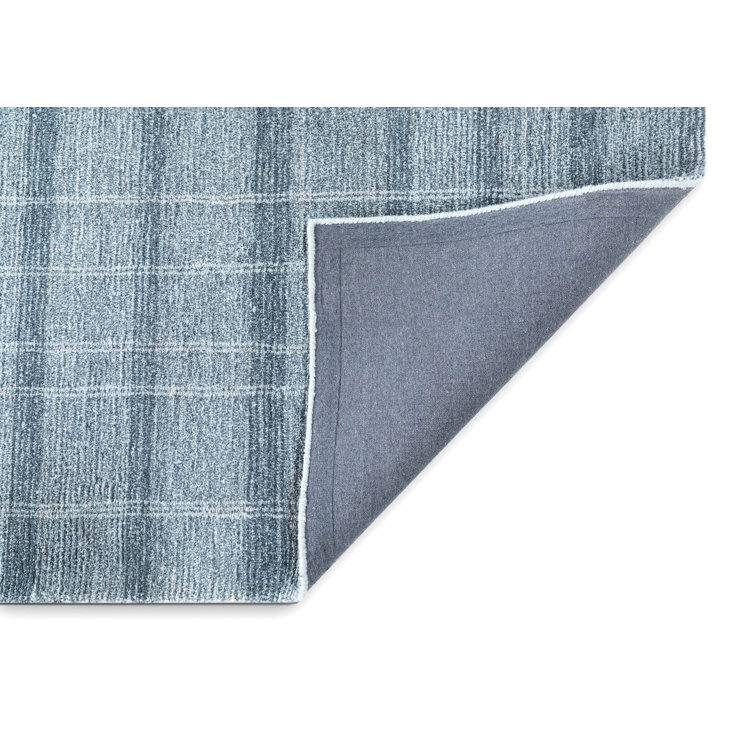 Hand Tufted Blue Wool Rectangular Area Rug 2' x 3'