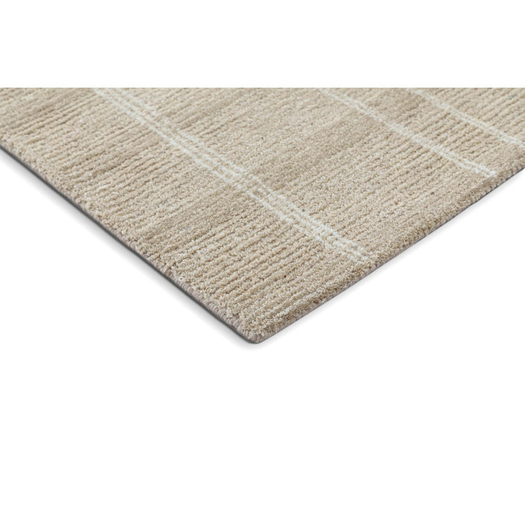Handmade Beige Wool Tufted Rectangular Area Rug
