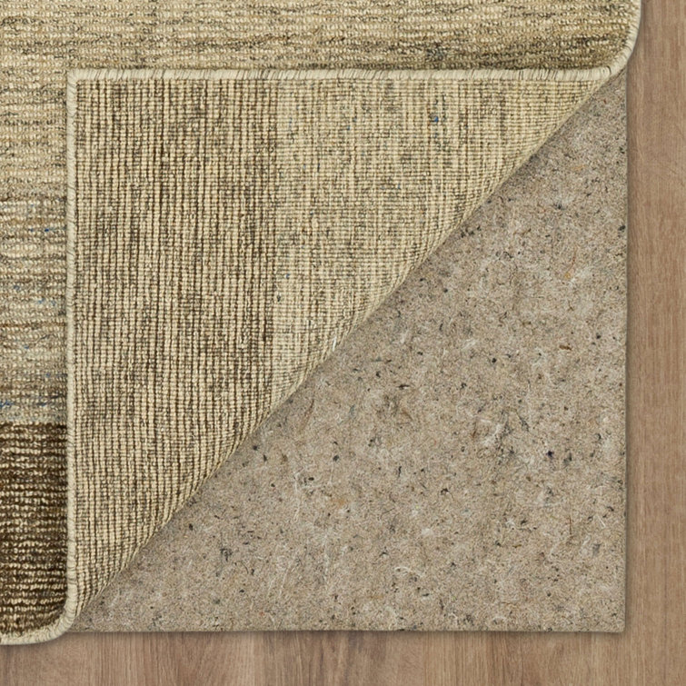 Handmade Tan Wool Abstract Rectangular Area Rug 5' x 8'
