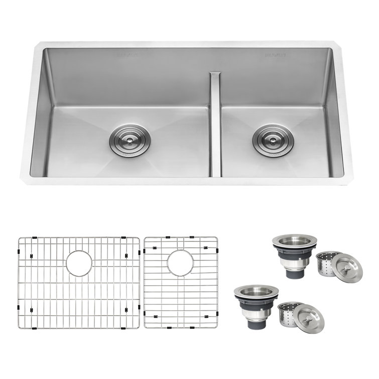 Ruvati 33-inch Stainless Steel Double Bowl Undermount Kitchen Sink
