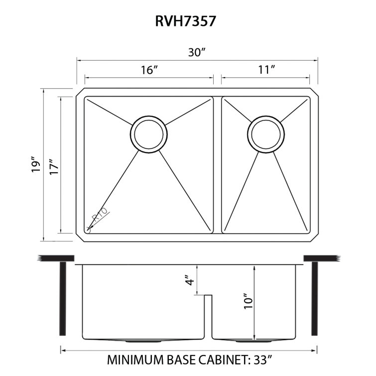 Ruvati 33-inch Stainless Steel Double Bowl Undermount Kitchen Sink