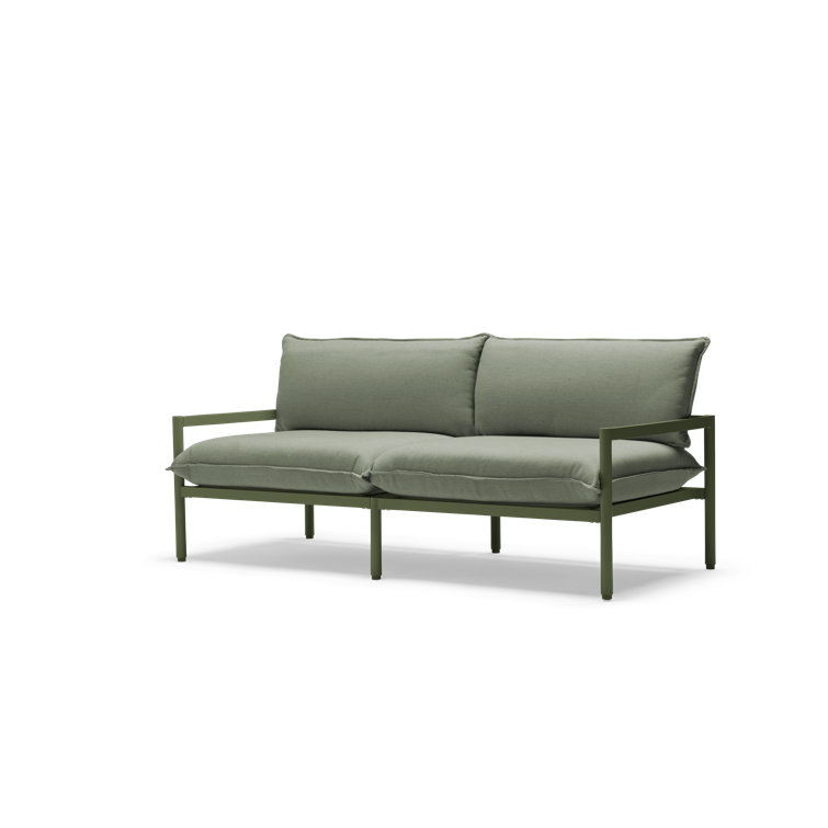70.5'' Olive Aluminum Outdoor Loveseat with Sunbrella Cushions