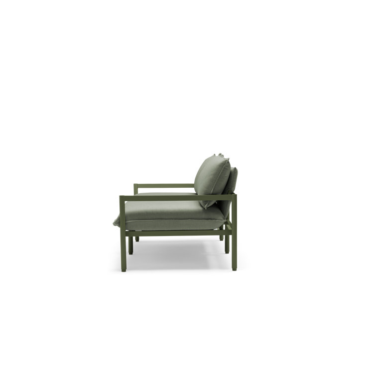 70.5'' Olive Aluminum Outdoor Loveseat with Sunbrella Cushions