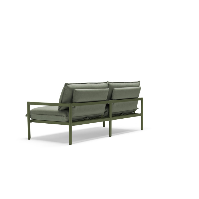 70.5'' Olive Aluminum Outdoor Loveseat with Sunbrella Cushions