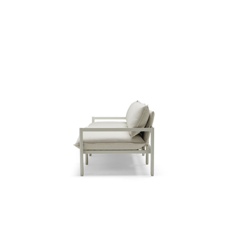 105'' Putty Aluminum Outdoor Sofa with Sunbrella Cushions