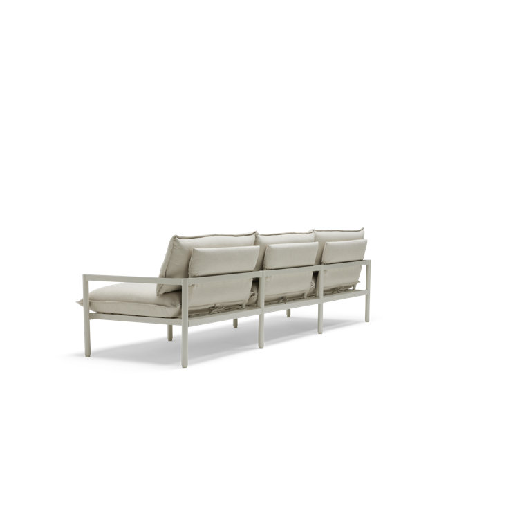 105'' Putty Aluminum Outdoor Sofa with Sunbrella Cushions