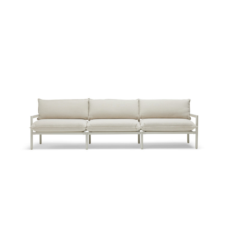 105'' Putty Aluminum Outdoor Sofa with Sunbrella Cushions