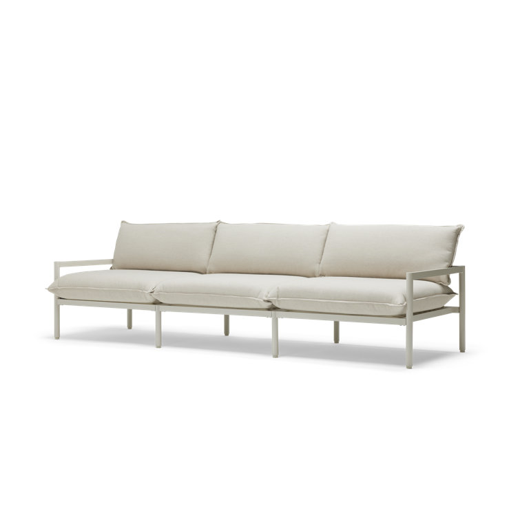 105'' Putty Aluminum Outdoor Sofa with Sunbrella Cushions