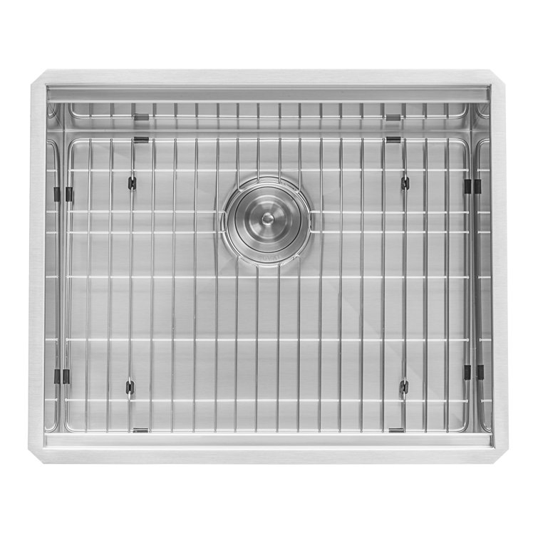 27" Stainless Steel Undermount Laundry Sink with Mahogany Cutting Board