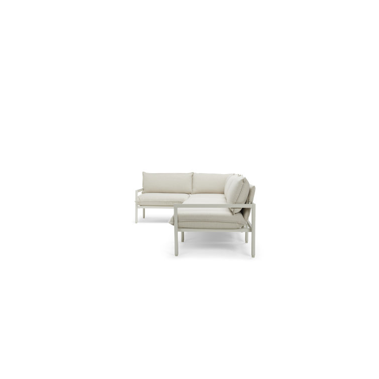 136'' Putty Aluminum Five Piece Outdoor Sectional