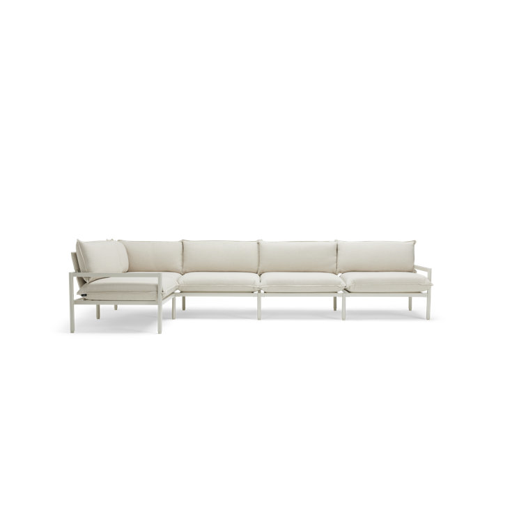 136'' Putty Aluminum Five Piece Outdoor Sectional