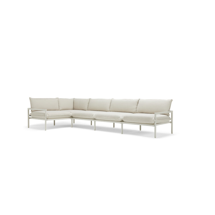136'' Putty Aluminum Five Piece Outdoor Sectional
