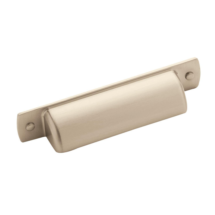 Satin Nickel Brushed Industrial Cup Pull with Mounting Hardware