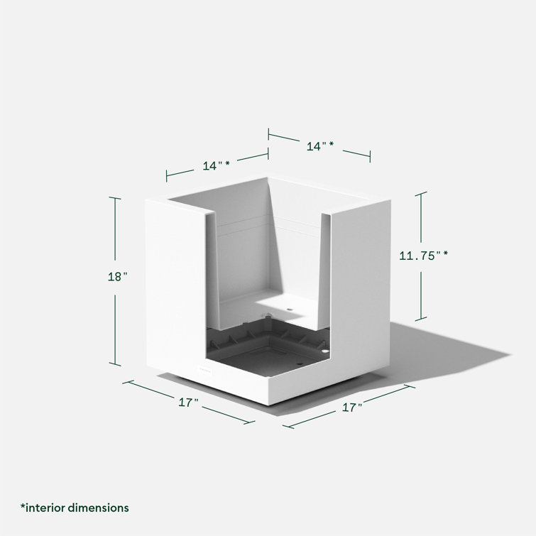 White 18" Square Modern Plastic Planter