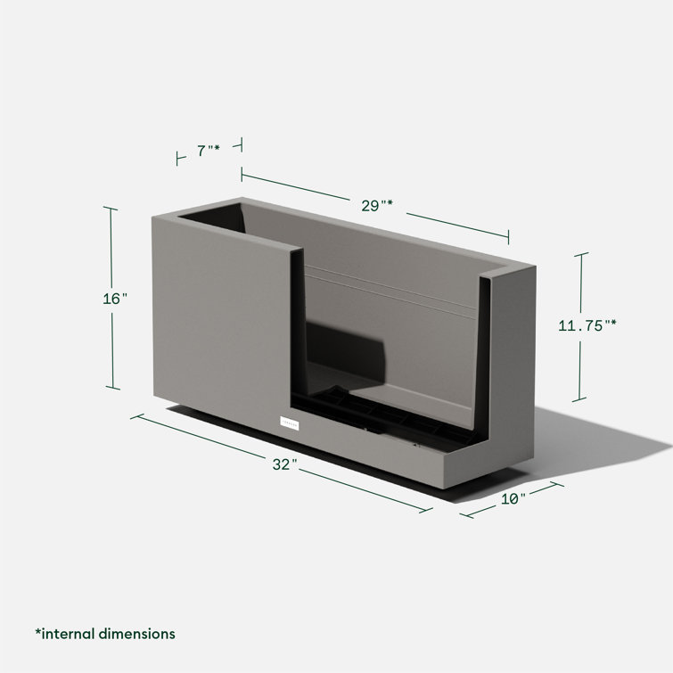 Gray Extra Large Rectangular UV Resistant Floor Planter
