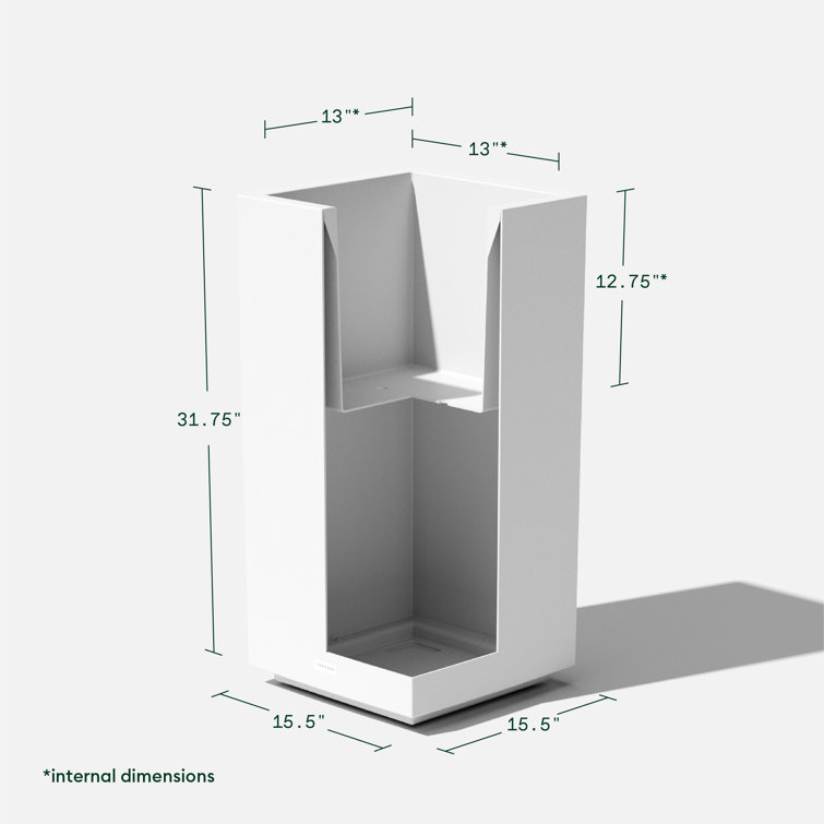 Veradek Block 13.5'' White Galvanized Steel Pedestal Planter