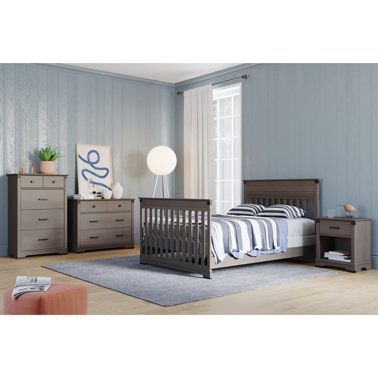Dapper Gray Pine Wood 4-Drawer Nursery Chest