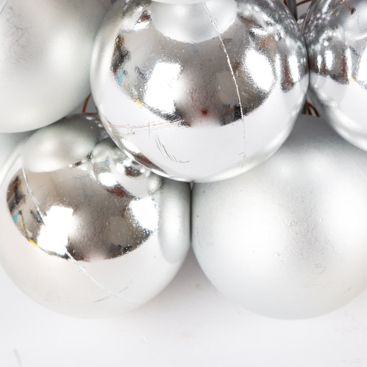 18-Inch Silver Shatterproof Plastic Ornament Cone Tree