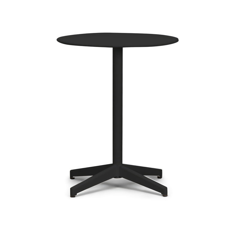 Matte Coal Round Metal Bistro Table for Two