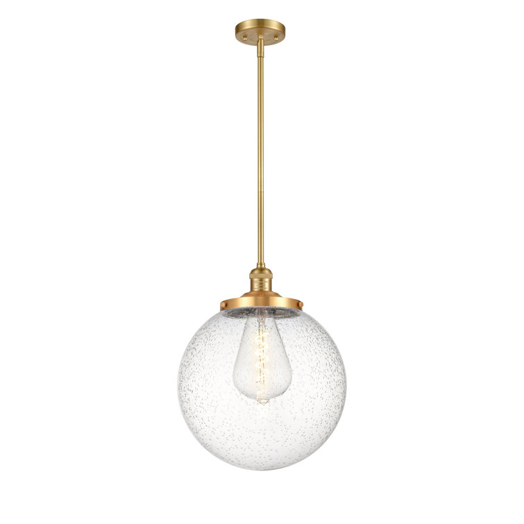 Satin Gold 17" Glass Globe Pendant Light