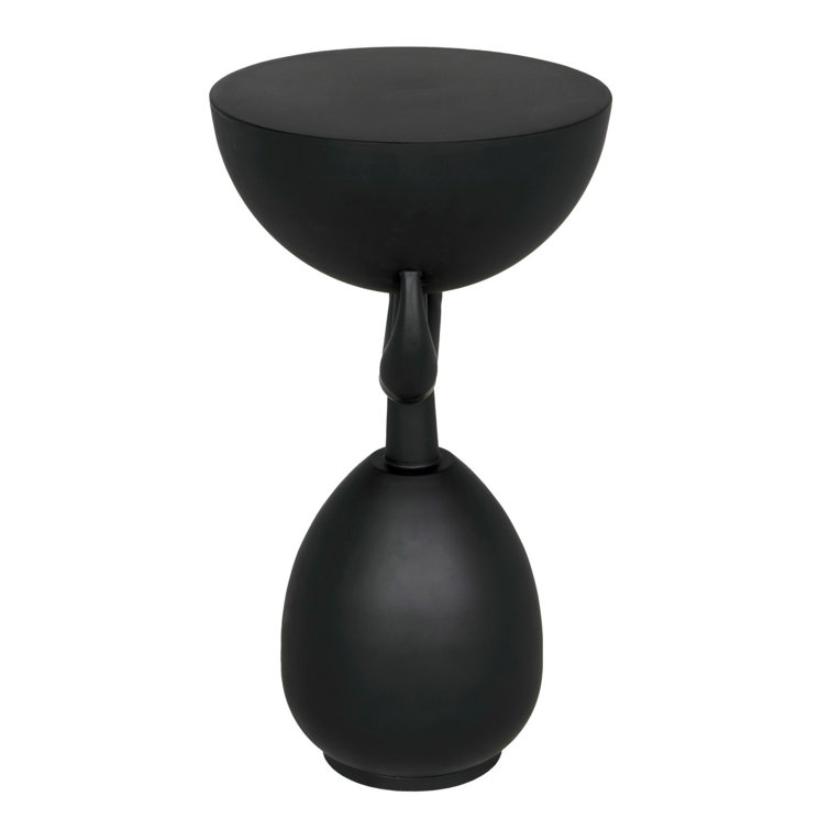Matte Black Round Metal Industrial Side Table