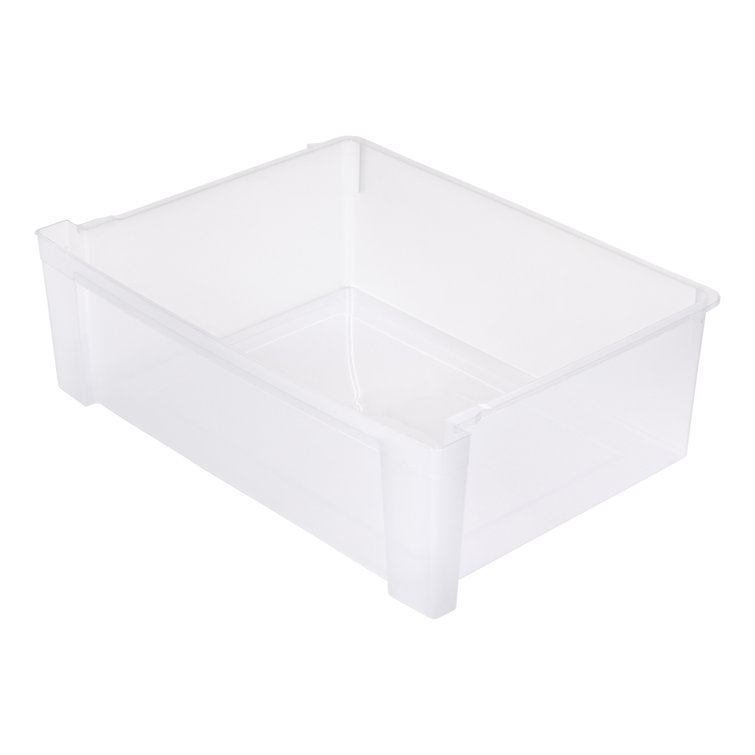 Black and Clear 3-Drawer Wide Plastic Storage Chest Set