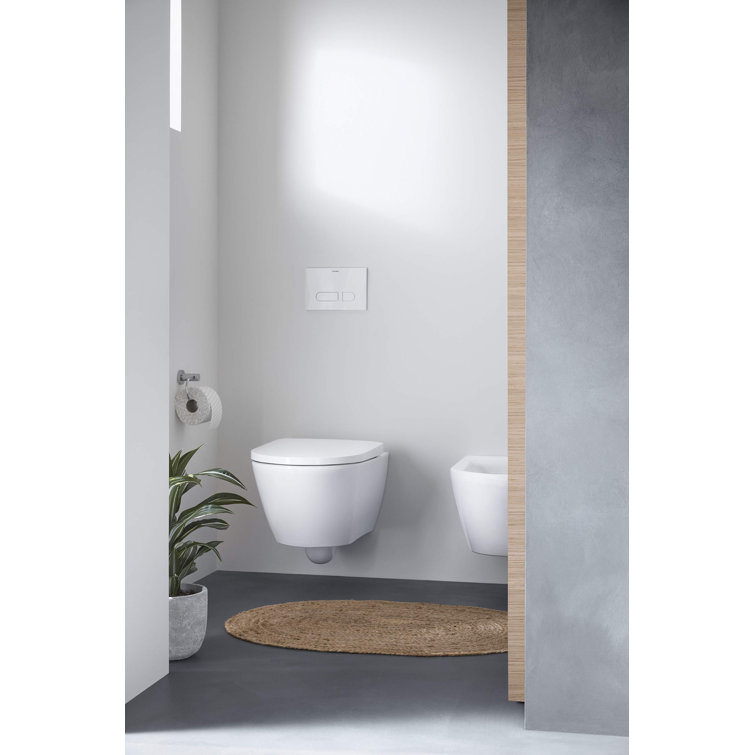 White High Gloss Wall-Mounted Toilet