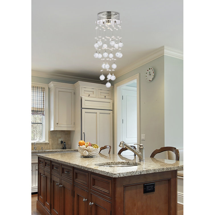Galaxy Chrome Flush Mount with Clear Royal Cut Crystal