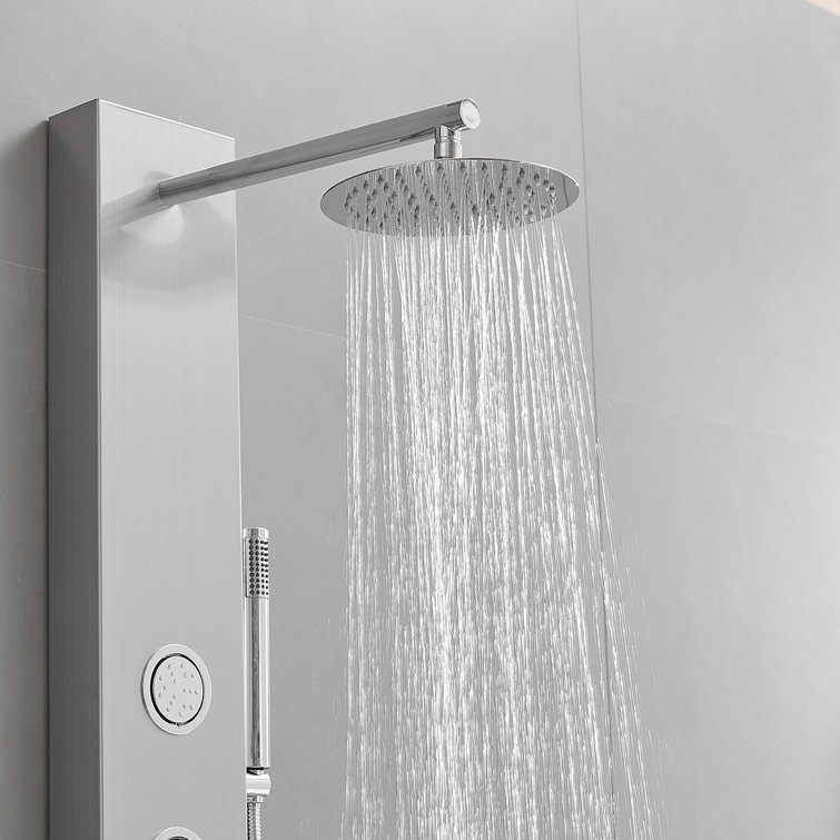 Nickel Chrome Multi-function Shower Panel with Adjustable Head