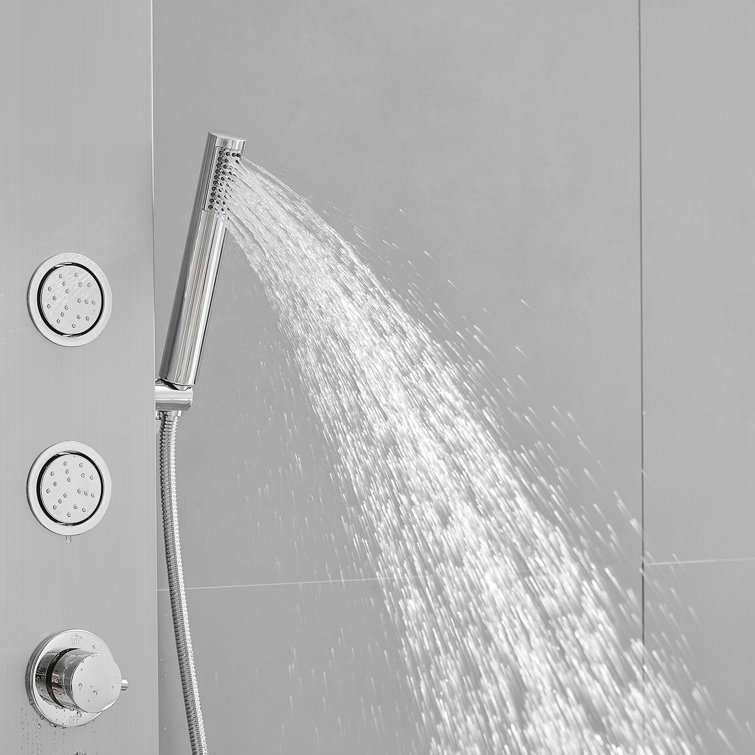 Nickel Chrome Multi-function Shower Panel with Adjustable Head
