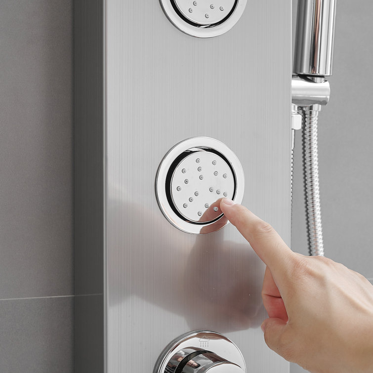 Nickel Chrome Multi-function Shower Panel with Adjustable Head