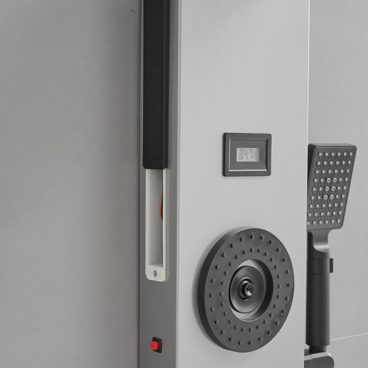 Black Nickel 51.57'' Shower Panel with LED Light and Body Jets