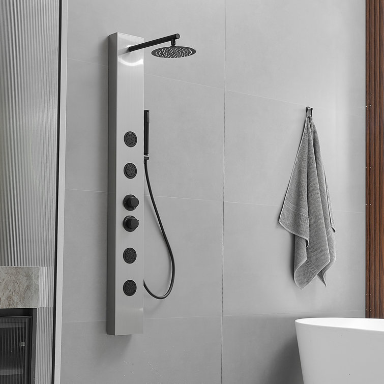Black Nickel Multi-Function Shower Panel with Body Jets