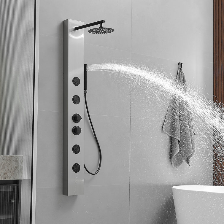 Black Nickel Multi-Function Shower Panel with Body Jets