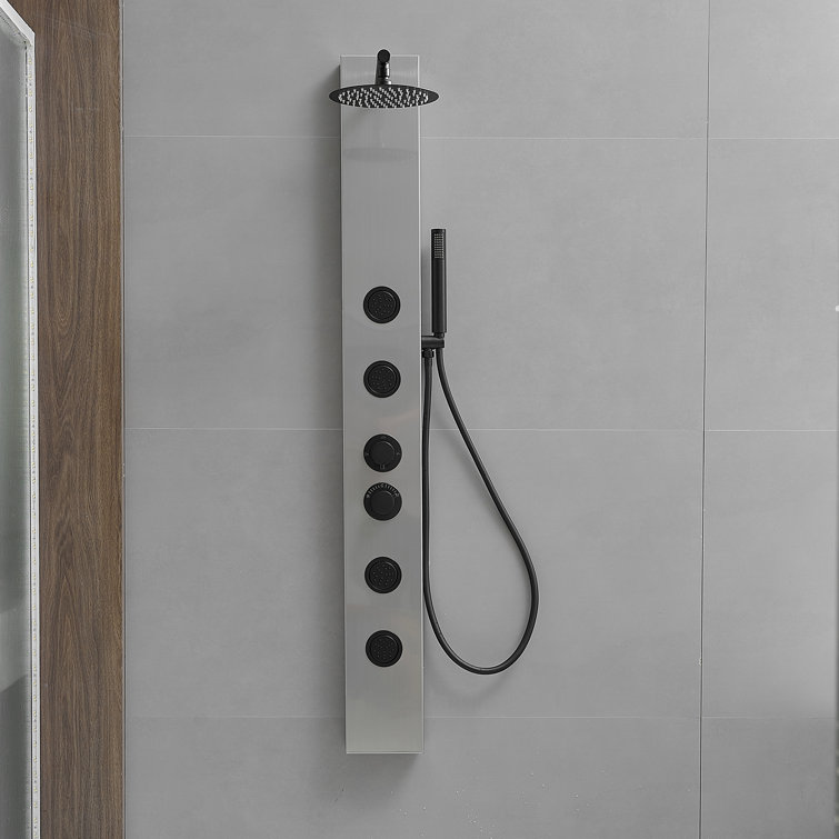 Black Nickel Multi-Function Shower Panel with Body Jets