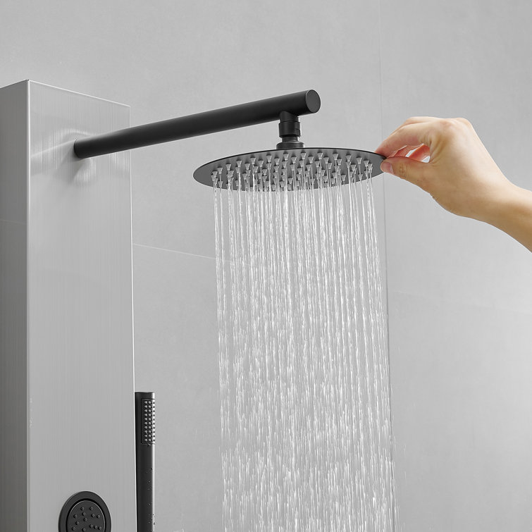 Black Nickel Multi-Function Shower Panel with Body Jets