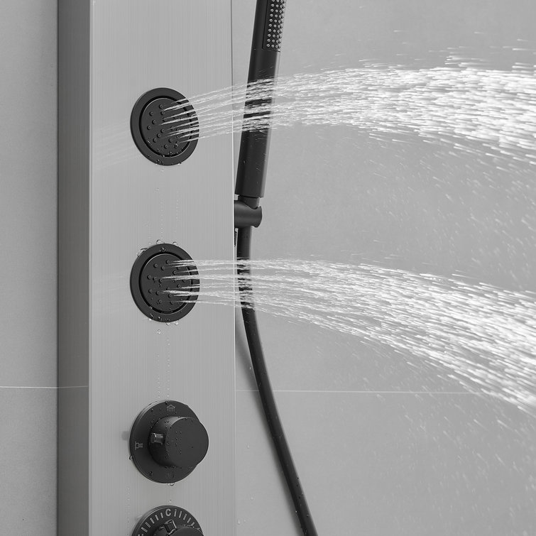 Black Nickel Multi-Function Shower Panel with Body Jets