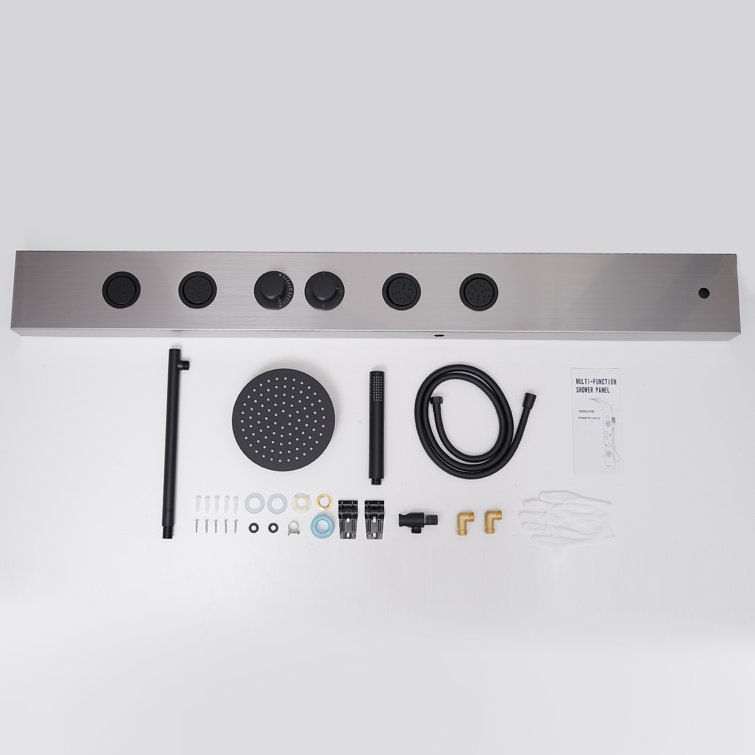 Black Nickel Multi-Function Shower Panel with Body Jets