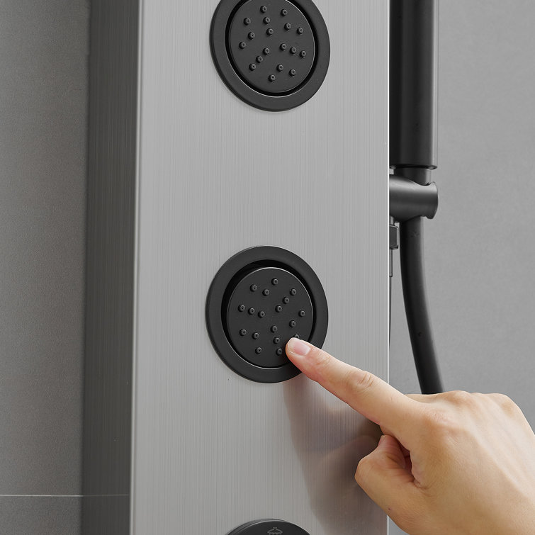 Black Nickel Multi-Function Shower Panel with Body Jets