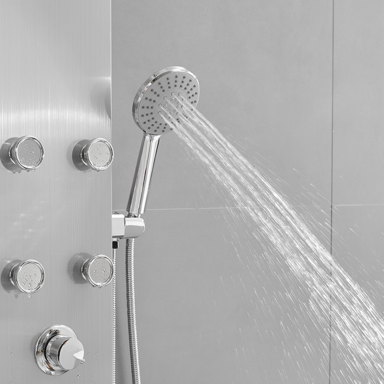 Nickel Chrome 60.55'' Shower Panel with Adjustable Shower Head