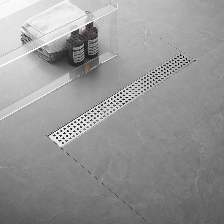 24-Inch Brushed Nickel Stainless Steel Linear Shower Drain