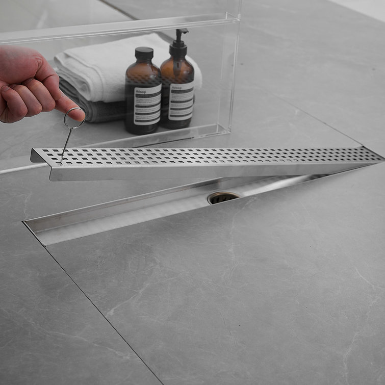 24-Inch Brushed Nickel Stainless Steel Linear Shower Drain